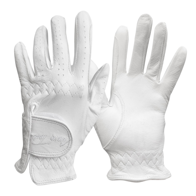 Mark Todd Leather Riding/Show Gloves - White-1