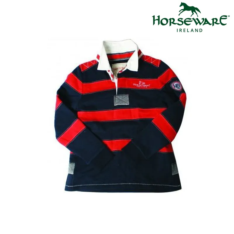 Horseware Madison Children's Rugby Shirt - Navy/Orange