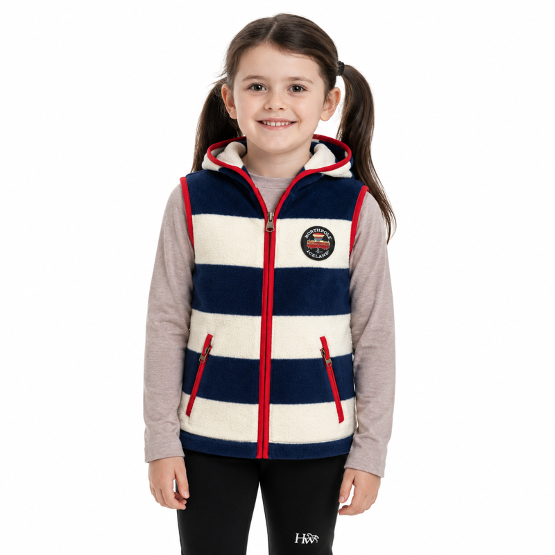 Horseware Newmarket Kids Hooded Fitted Fleece Gilet - Navy