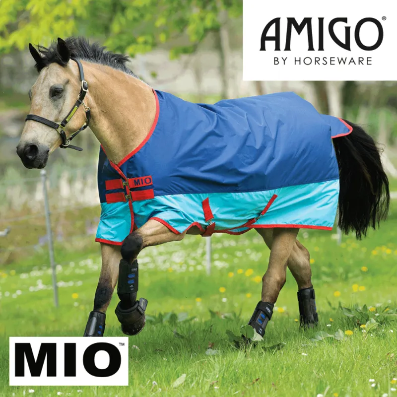 Horseware Amigo Mio Turnout Lite - Dark Blue/Aqua/Red