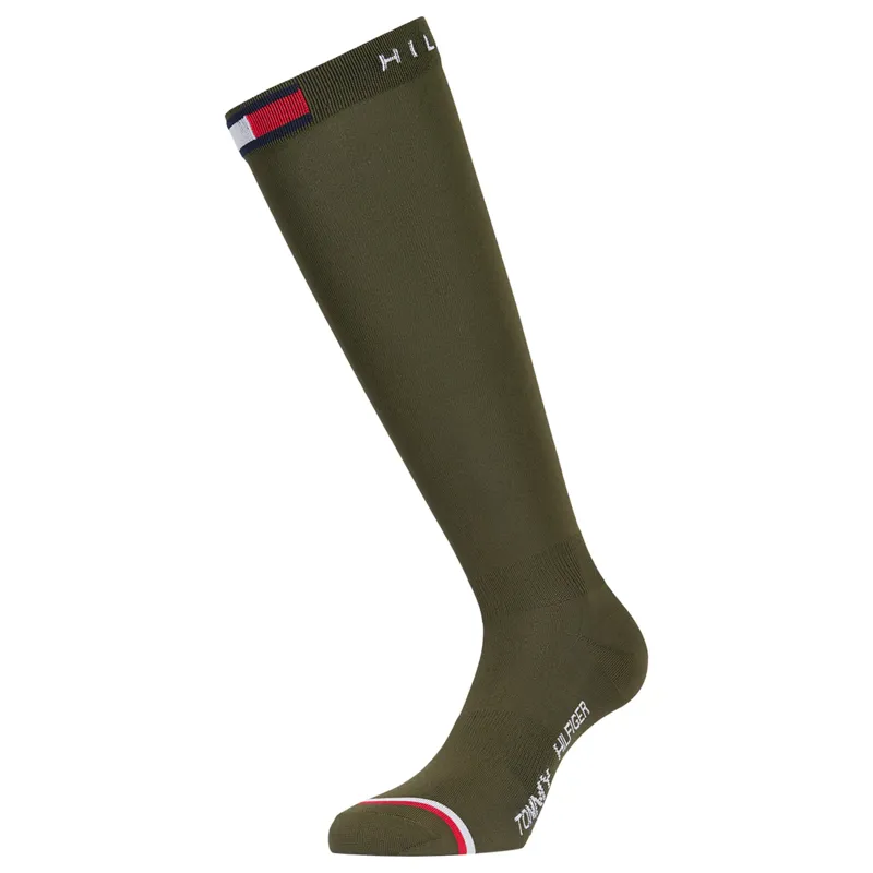 Tommy Hilfiger Unisex Newburgh Riding Socks - Utility Olive-1