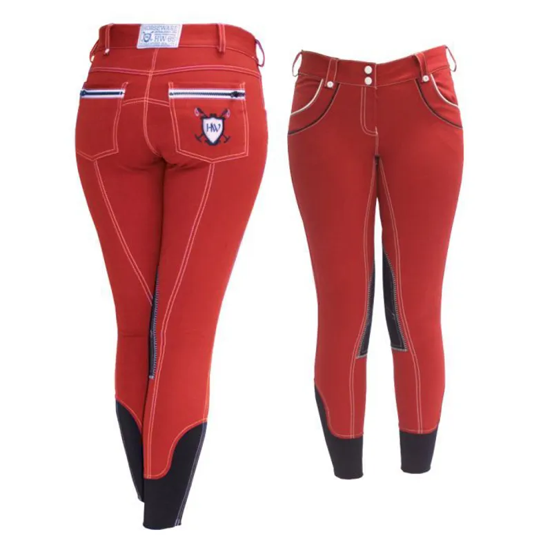 Horseware Ladies Nina Knee Patch Breeches - Cherry