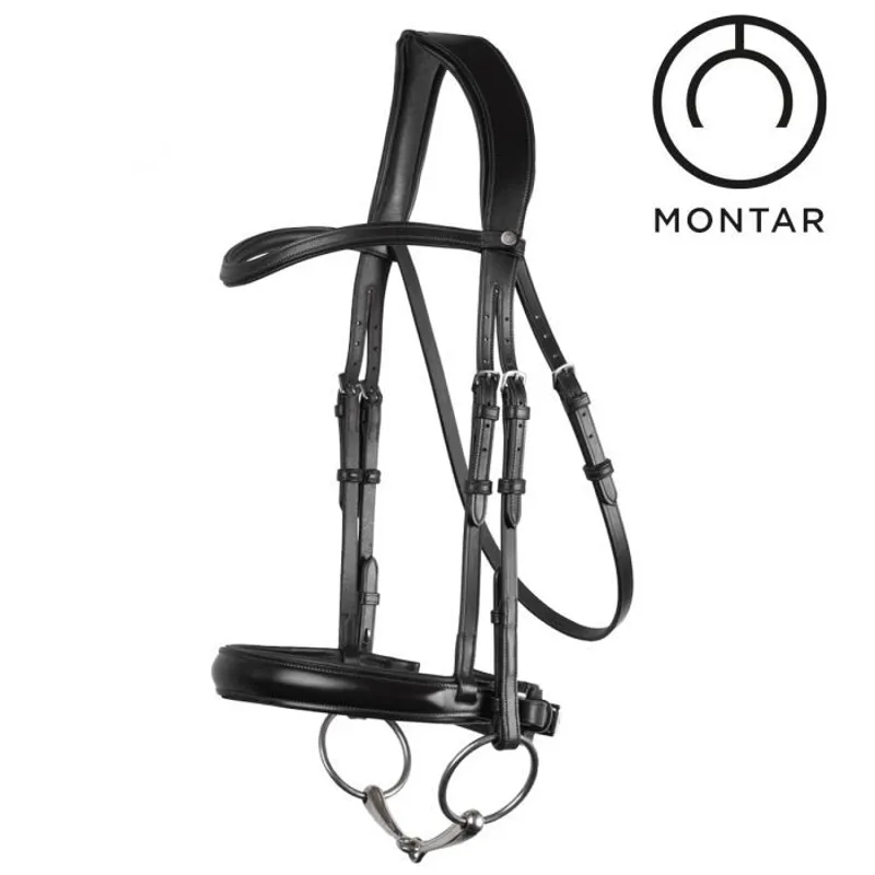 Montar Normandie Dressage Eco Leather Bridle - Black-2
