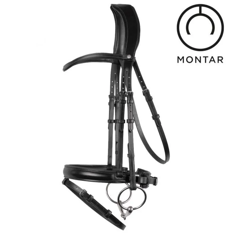 Montar Normandie Dressage Eco Leather Bridle - Black-1