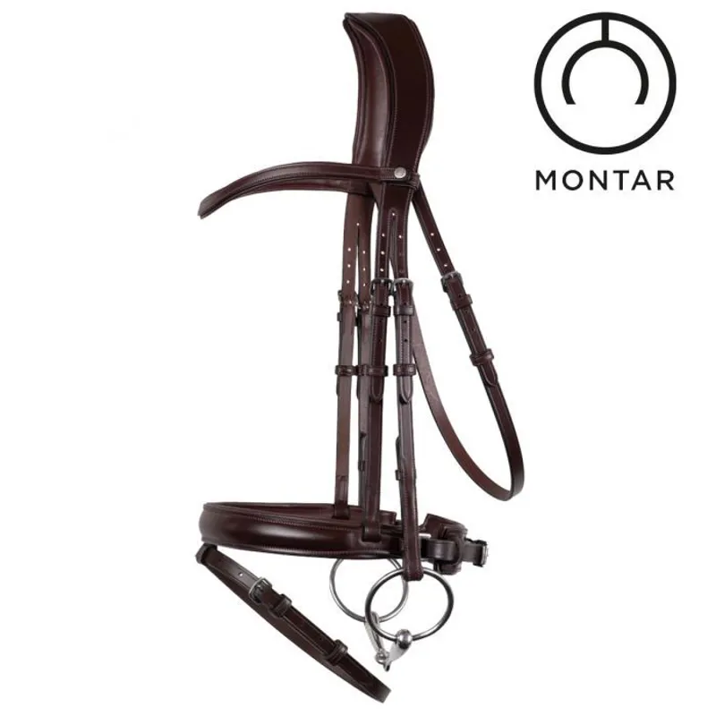 Montar Normandie Dressage Eco Leather Bridle - Brown-1