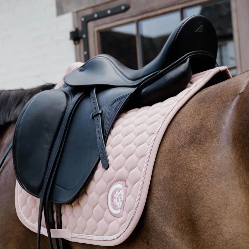 Kentucky Onion Quilt 3D Logo Dressage Saddlepad Full - Old Rose-2