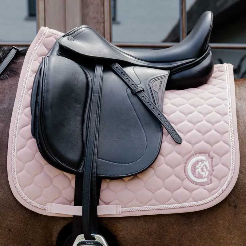 Kentucky Onion Quilt 3D Logo Dressage Saddlepad Full - Old Rose