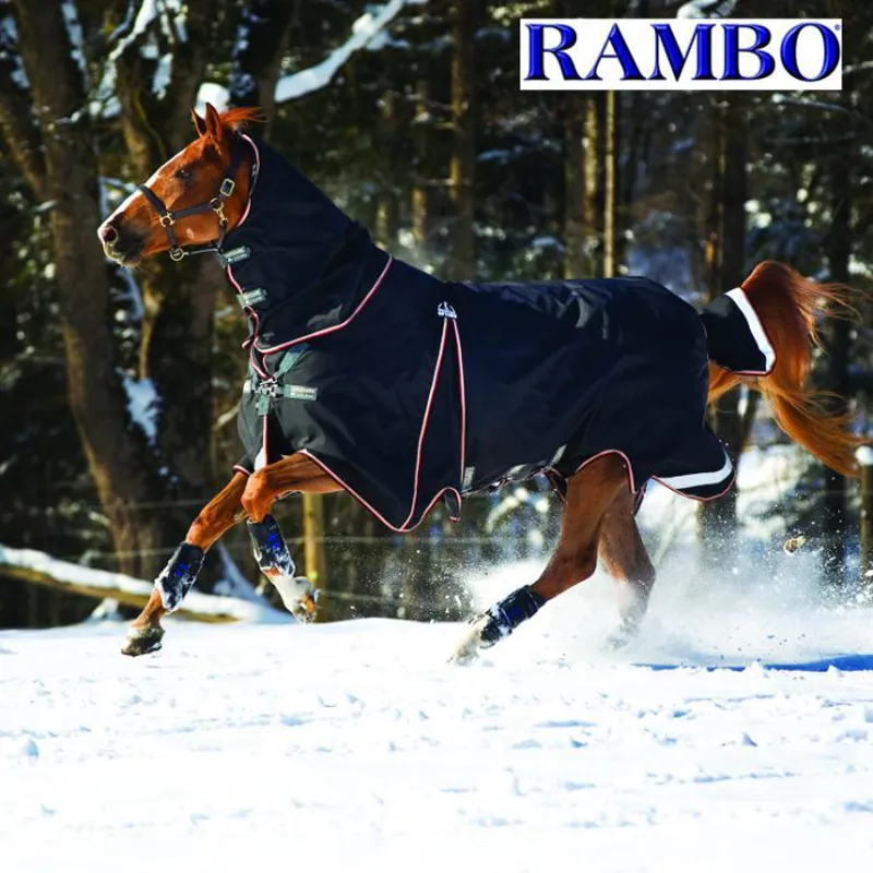 Horseware Rambo Optimo Turnout Rug - Hood and 400g Liner Included-4