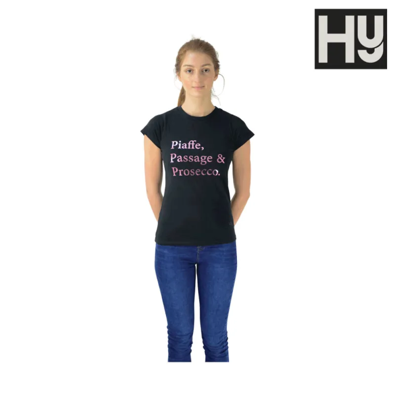 HyFASHION Piaffe Passage And Prosecco T-Shirt - Black/Rose Gold