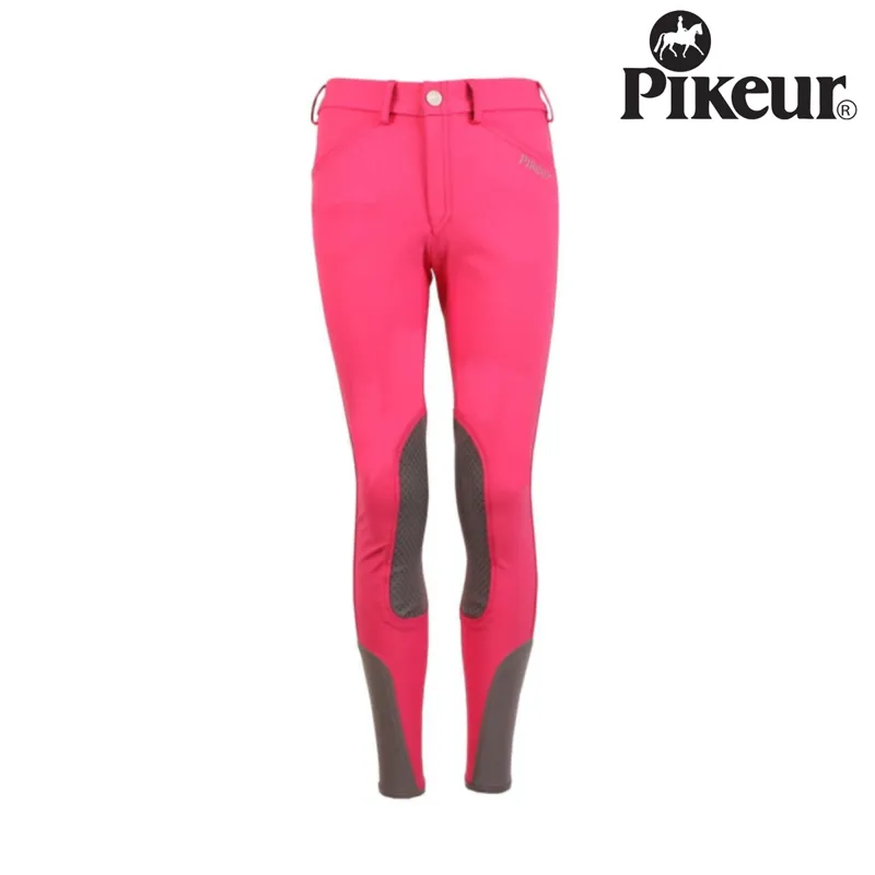 Pikeur Brooklyn Grip Childrens Breeches - Magenta/Steel Grey