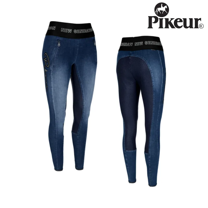 Pikeur Gwen Grip Jeans Athleisure Ladies Breeches - Denim Mid Blue