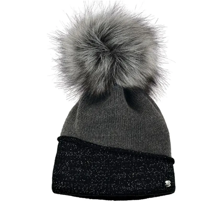 Pikeur Faux Fur Bobble Hat - Grey Melange