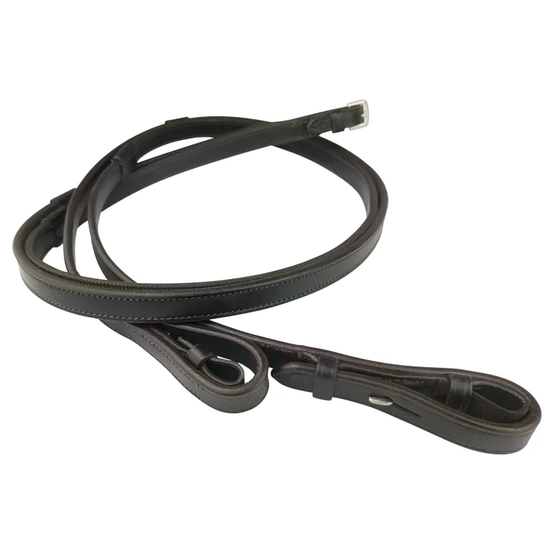 Ecorider 1/2 Plain Inside Rubber Grip Reins - Brown-1