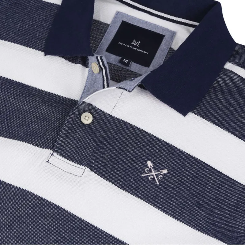 Crew Oxford Mens Polo - Navy White-1
