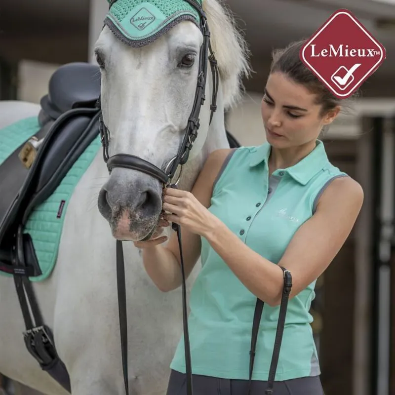 My LeMieux Sleeveless Polo - Mint/Grey -1