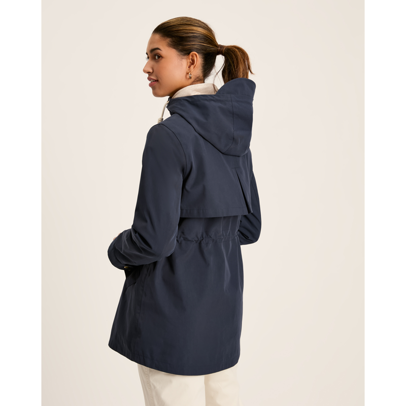 Joules Ladies Portwell Waterproof Raincoat - Navy-4