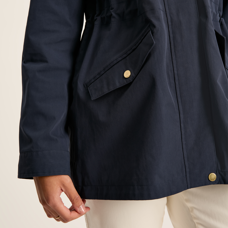 Joules Ladies Portwell Waterproof Raincoat - Navy-8