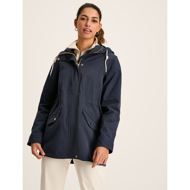 Joules Ladies Portwell Waterproof Raincoat - Navy-3