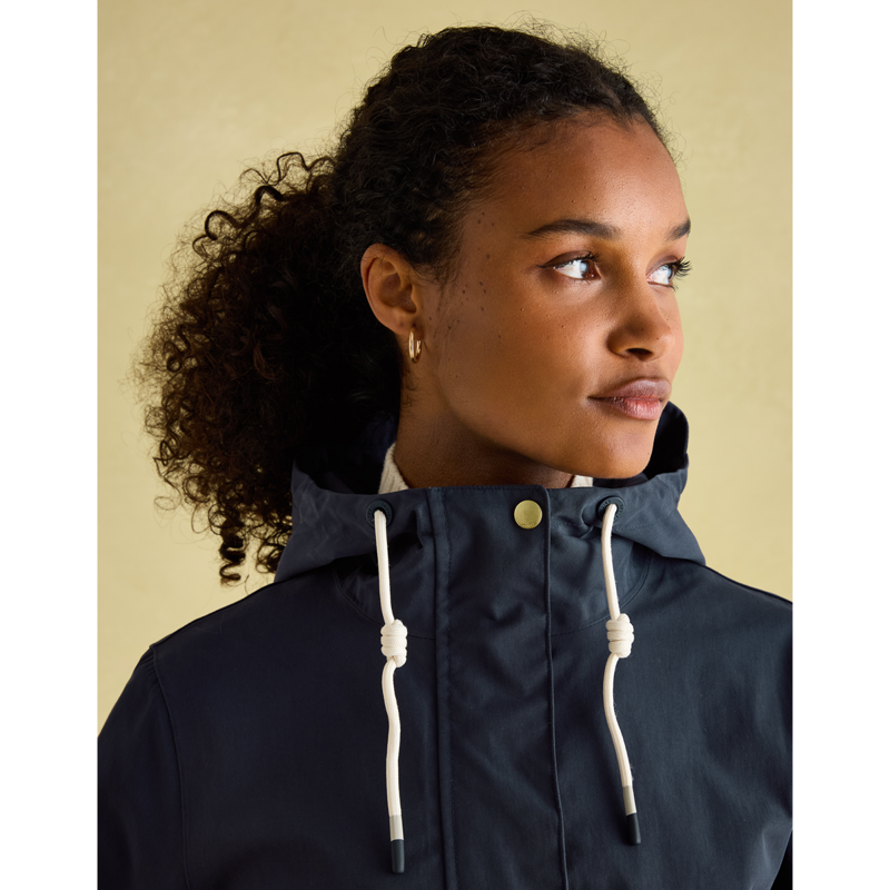 Joules Ladies Portwell Waterproof Raincoat - Navy-5