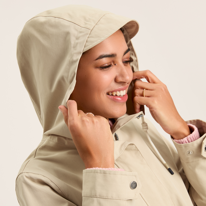 Joules Ladies Portwell Waterproof Raincoat - Neutral-9