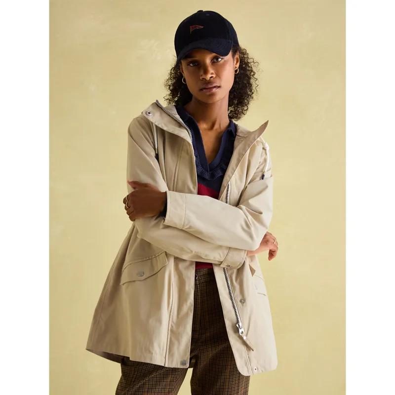 Joules Ladies Portwell Waterproof Raincoat - Neutral-2