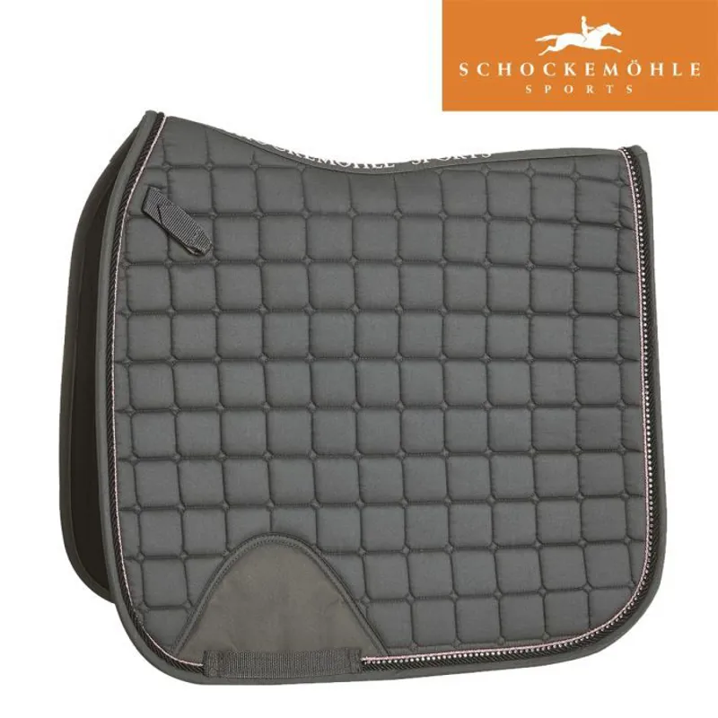 Schockemohle Power Pad D Style Short Strap Saddlepad - Asphalt