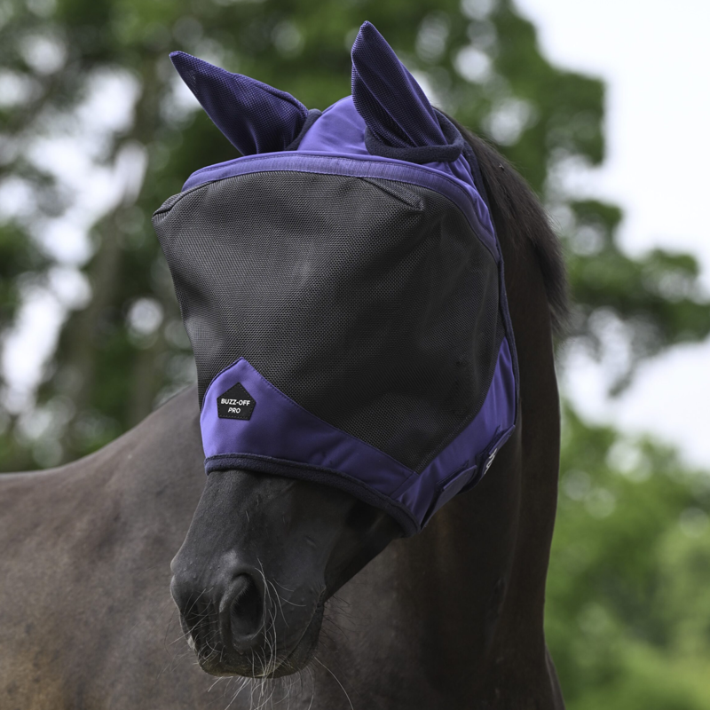 Bucas Buzz-Off Pro Fly Mask - Navy/Black-1
