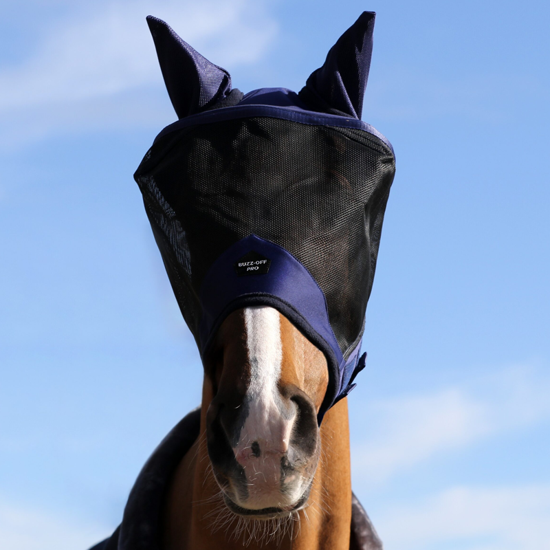 Bucas Buzz-Off Pro Fly Mask - Navy/Black-2