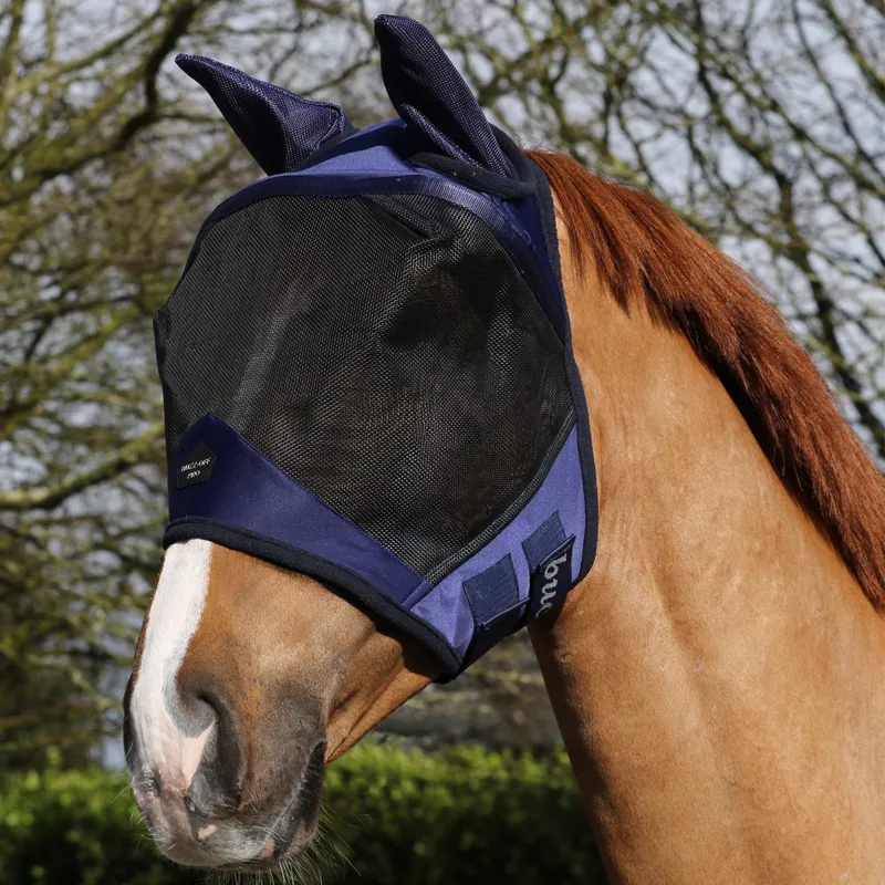 Bucas Buzz-Off Pro Fly Mask - Navy/Black