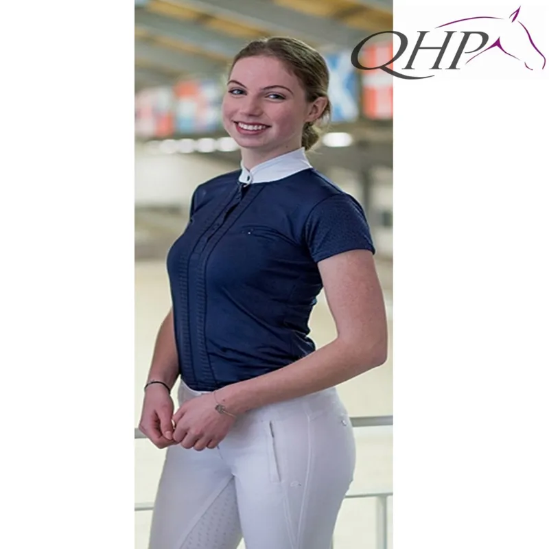 QHP Felien Short Sleeved Competition Shirt - Navy
