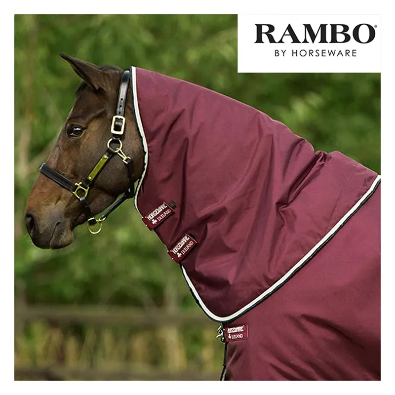 Horseware Rambo Duo Rug Hood - Burgundy/Duck Egg/Black