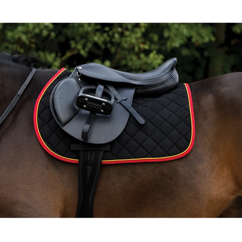 Horseware Rambo Showjumping Saddlepad - Black/Gold/Red