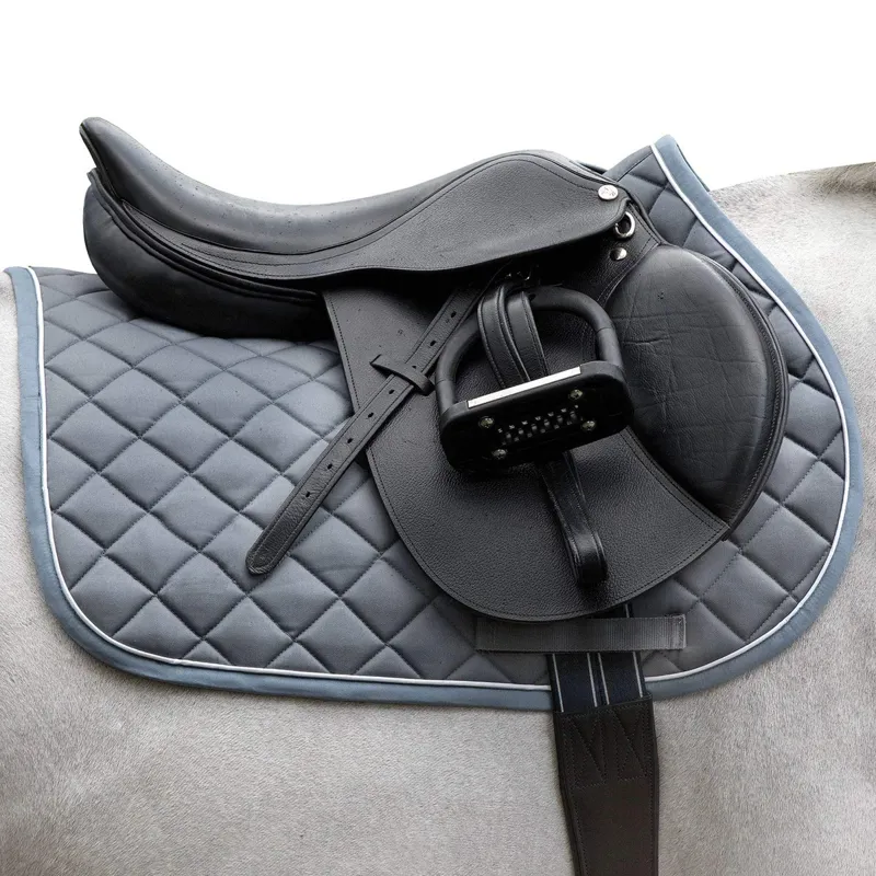 Rambo Showjumping Saddlepad - China Blue/Char/White