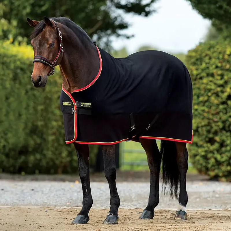 Horseware Rambo Softy Fleece Rug - Black/Gold/Red 