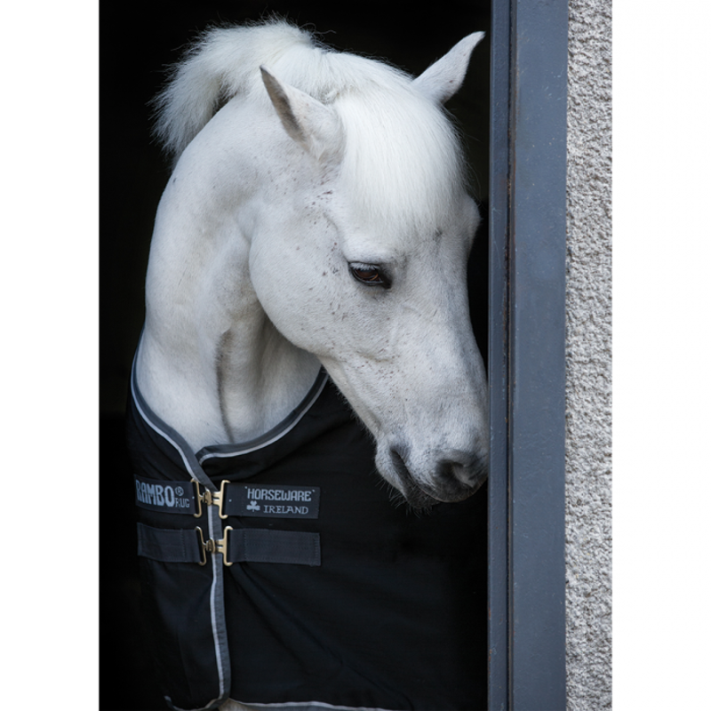 Horseware Rambo Stable Sheet - Black/Pale Grey/Grey-1