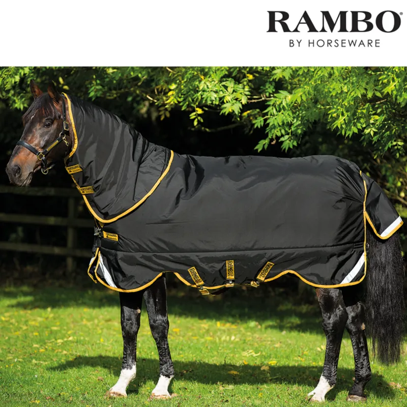 Horseware Rambo Supreme Lightweight Turnout Rug - Black/Gold