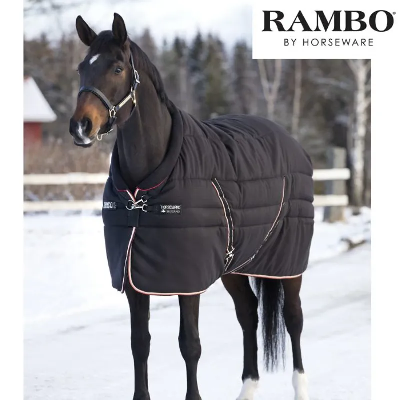 Horseware Rambo Cosy Stable Rug - Black/Tan/Orange