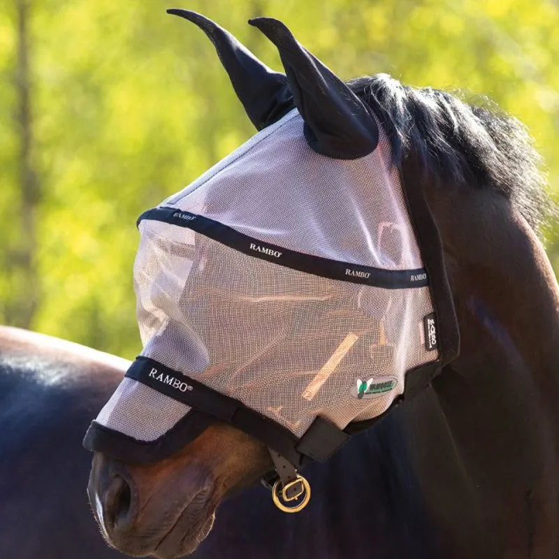 Horseware Rambo Fly Mask Plus Vamoose - Oatmeal/Black