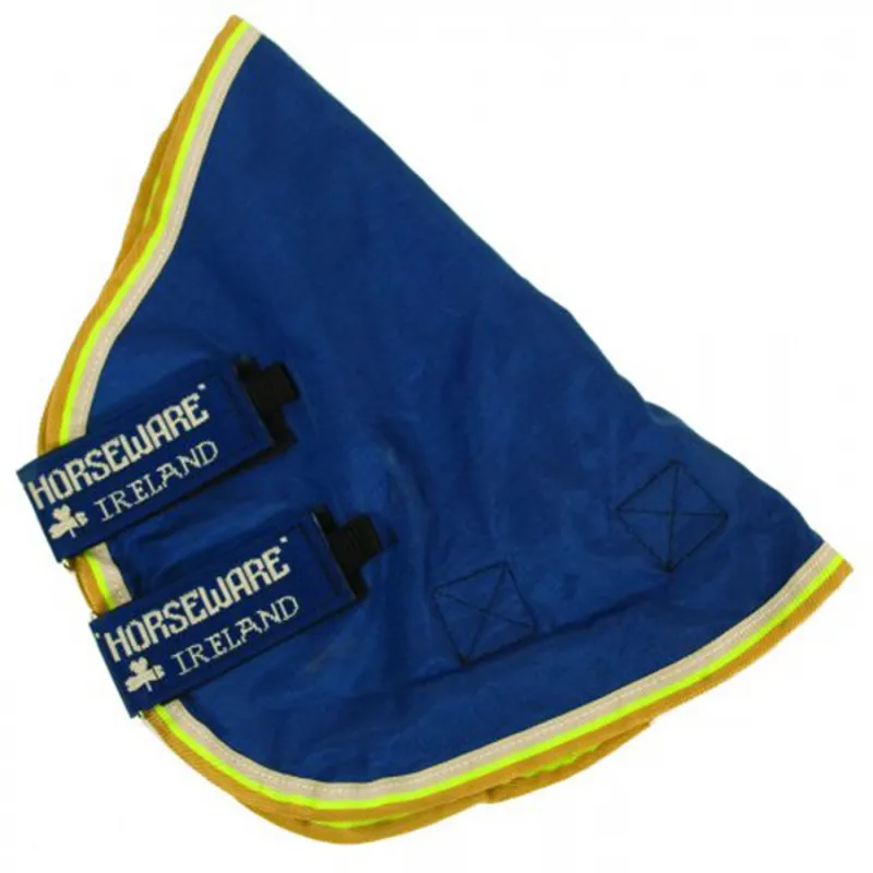 Horseware Rambo Original Turnout Hood Neck Cover - Denim Blue/Lime/Mustard