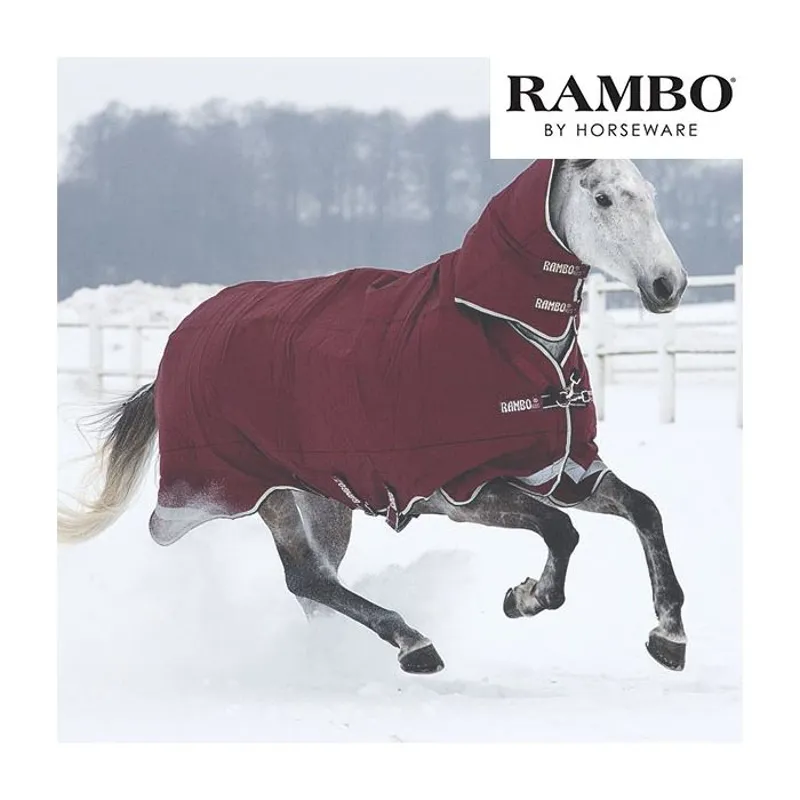 Rambo All In One Heavyweight Turnout Rug - Burgundy
