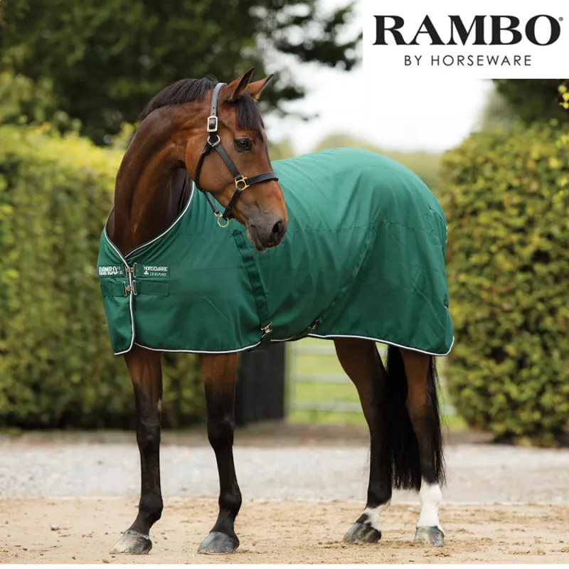 Horseware Rambo Stable Sheet - Hunter Green/Hunter Green/White