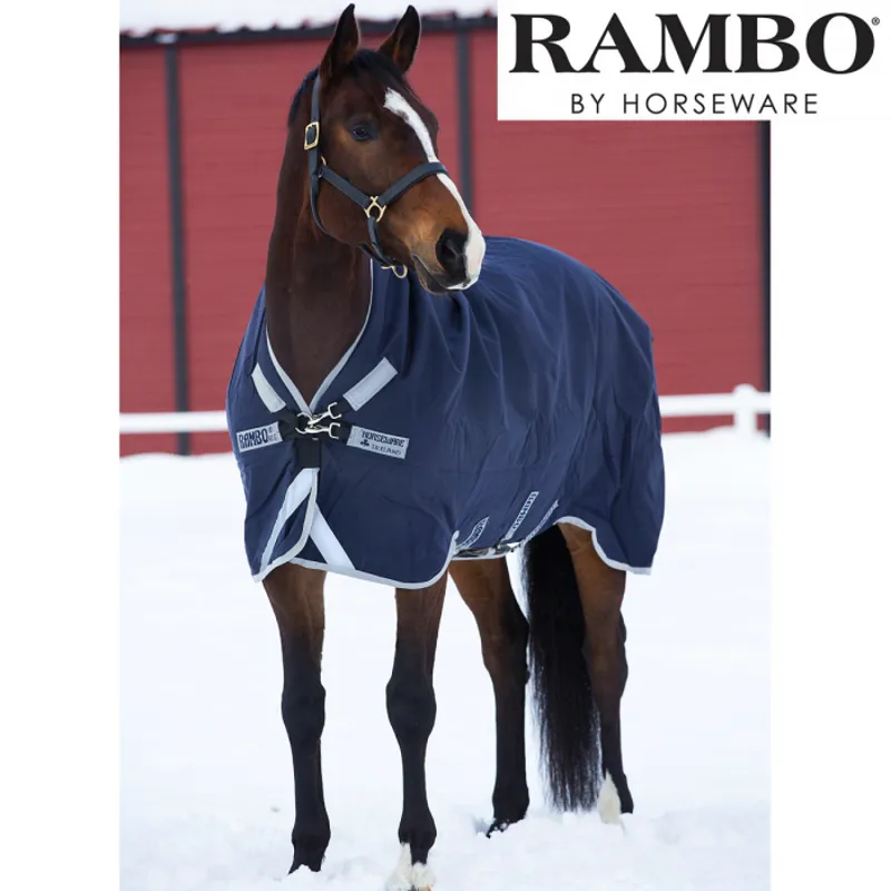 Horseware Rambo Wug Mediumweight Turnout Rug 200g - Navy/Silver