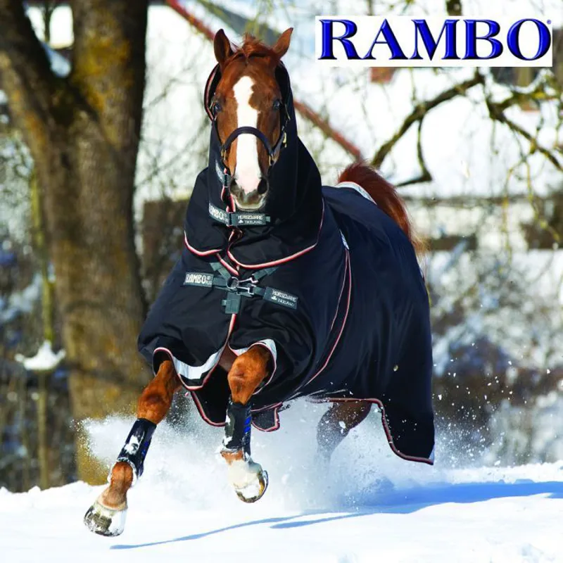 Horseware Rambo Optimo Turnout Rug - Hood and 400g Liner Included-5