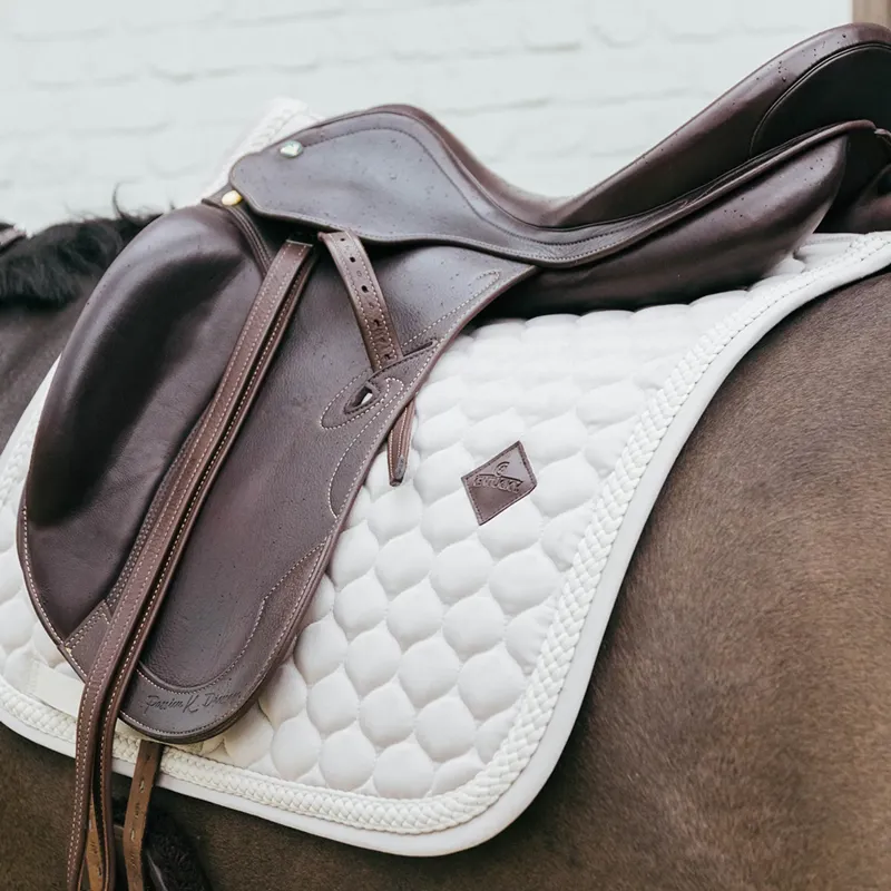 Kentucky Dressage Saddlepad with Plaited Cord Full - Beige-1