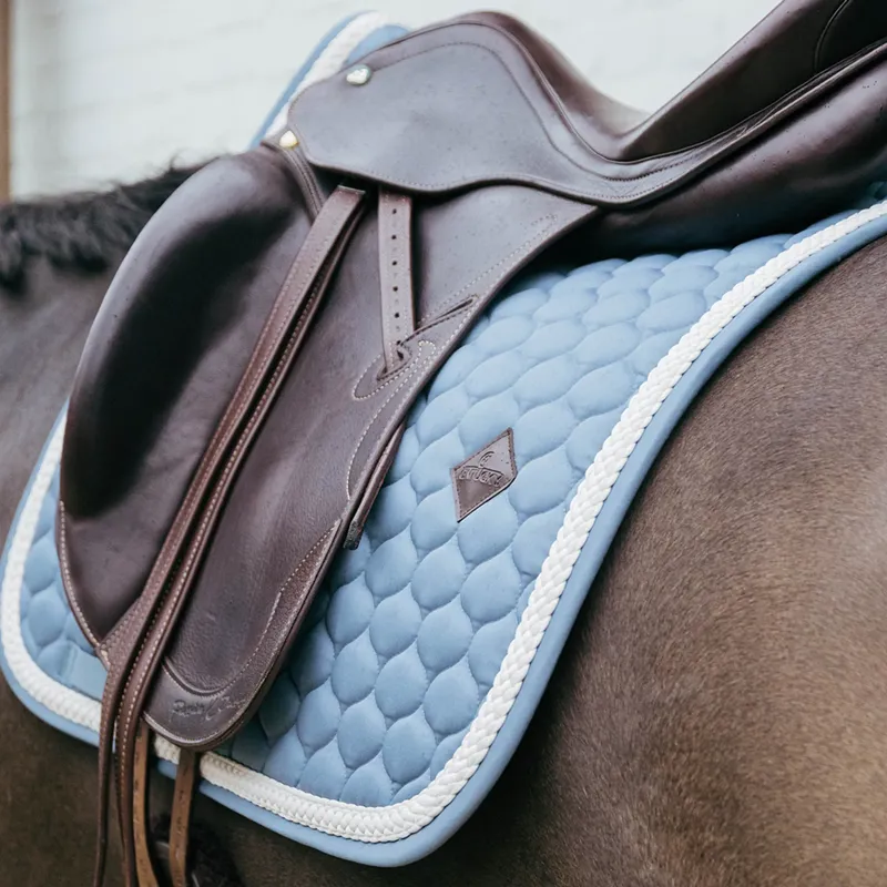 Kentucky Dressage Saddlepad with Plaited Cord Full - Light Blue-2