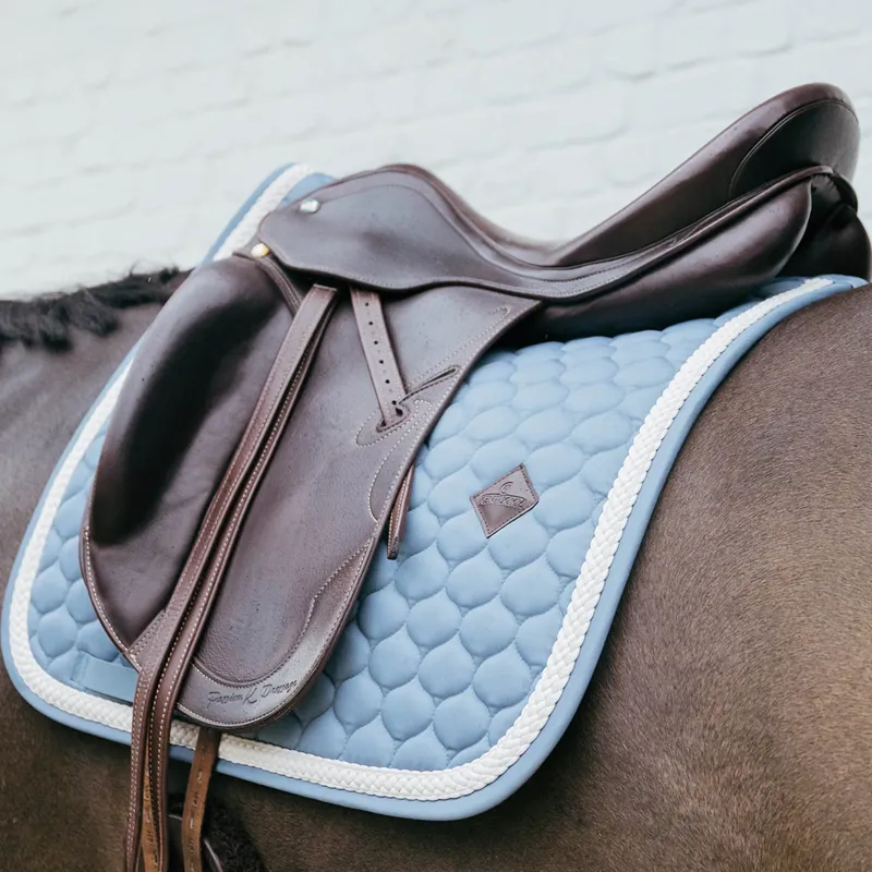 Kentucky Dressage Saddlepad with Plaited Cord Full - Light Blue-3