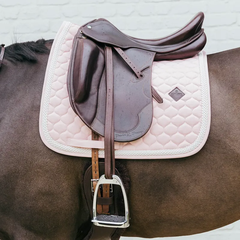 Kentucky Dressage Saddlepad with Plaited Cord Full - Light Rose