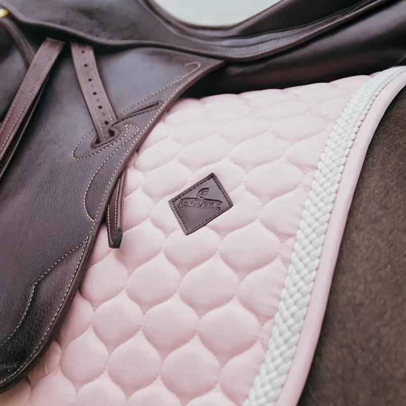 Kentucky Dressage Saddlepad with Plaited Cord Full - Light Rose-3
