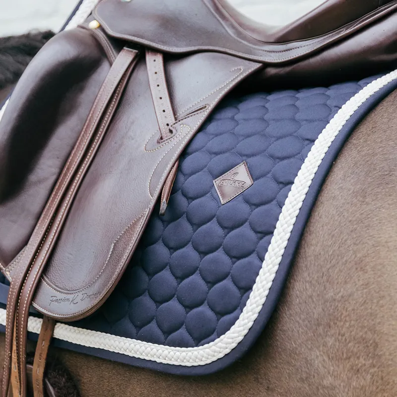 Kentucky Dressage Saddlepad with Plaited Cord Full - Navy-1