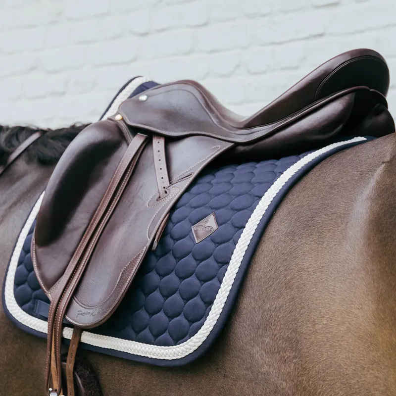 Kentucky Dressage Saddlepad with Plaited Cord Full - Navy-2